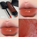 Black Shiny Makeup Mirror Lip Lacquer in six colour shades on white background