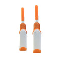 Blue pet hair removal comb with self-cleaning base for sofa upholstery