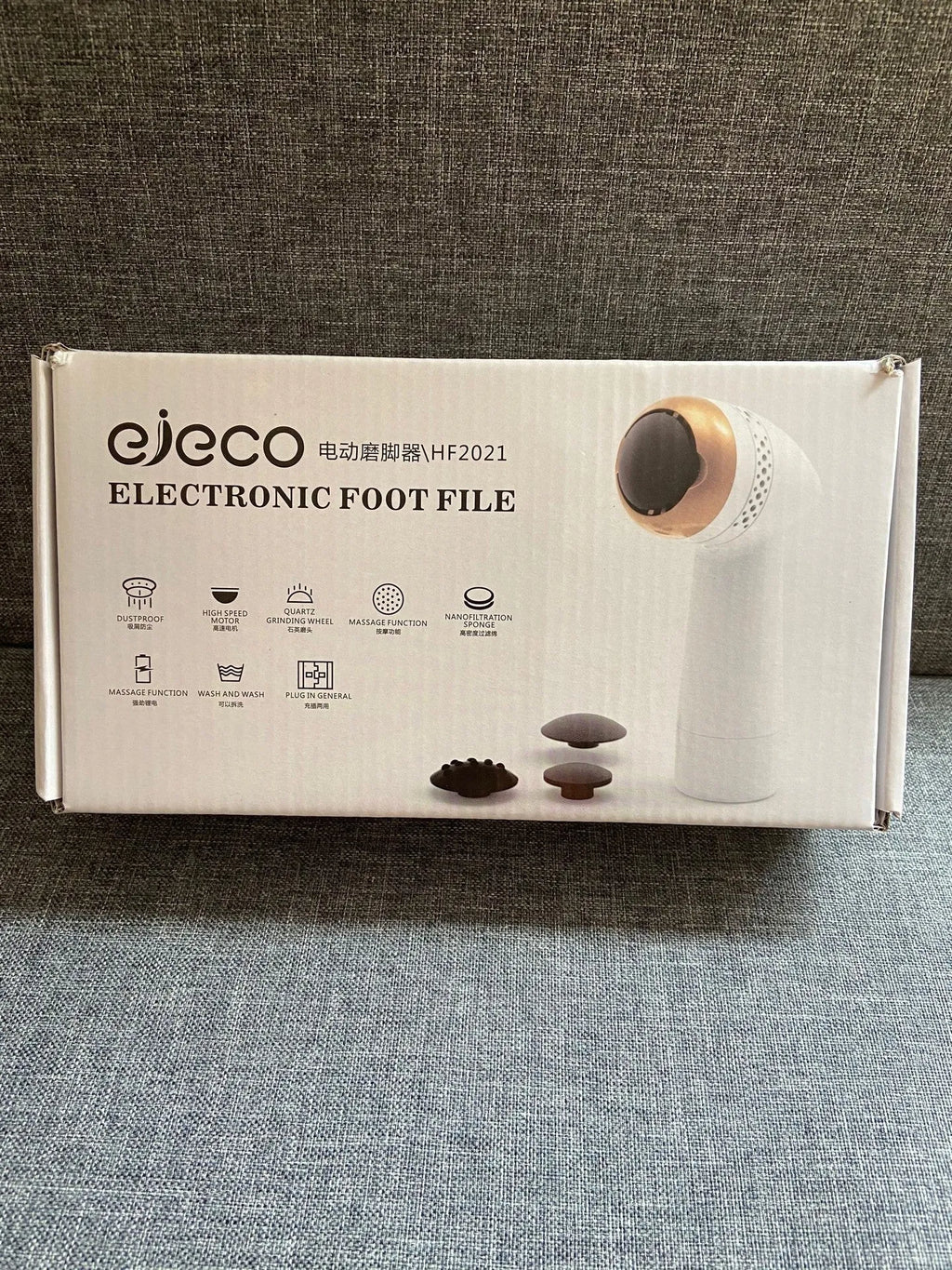 Electric vacuum foot grinder with refined quartz grinding head in gold, pink, or silver colour options