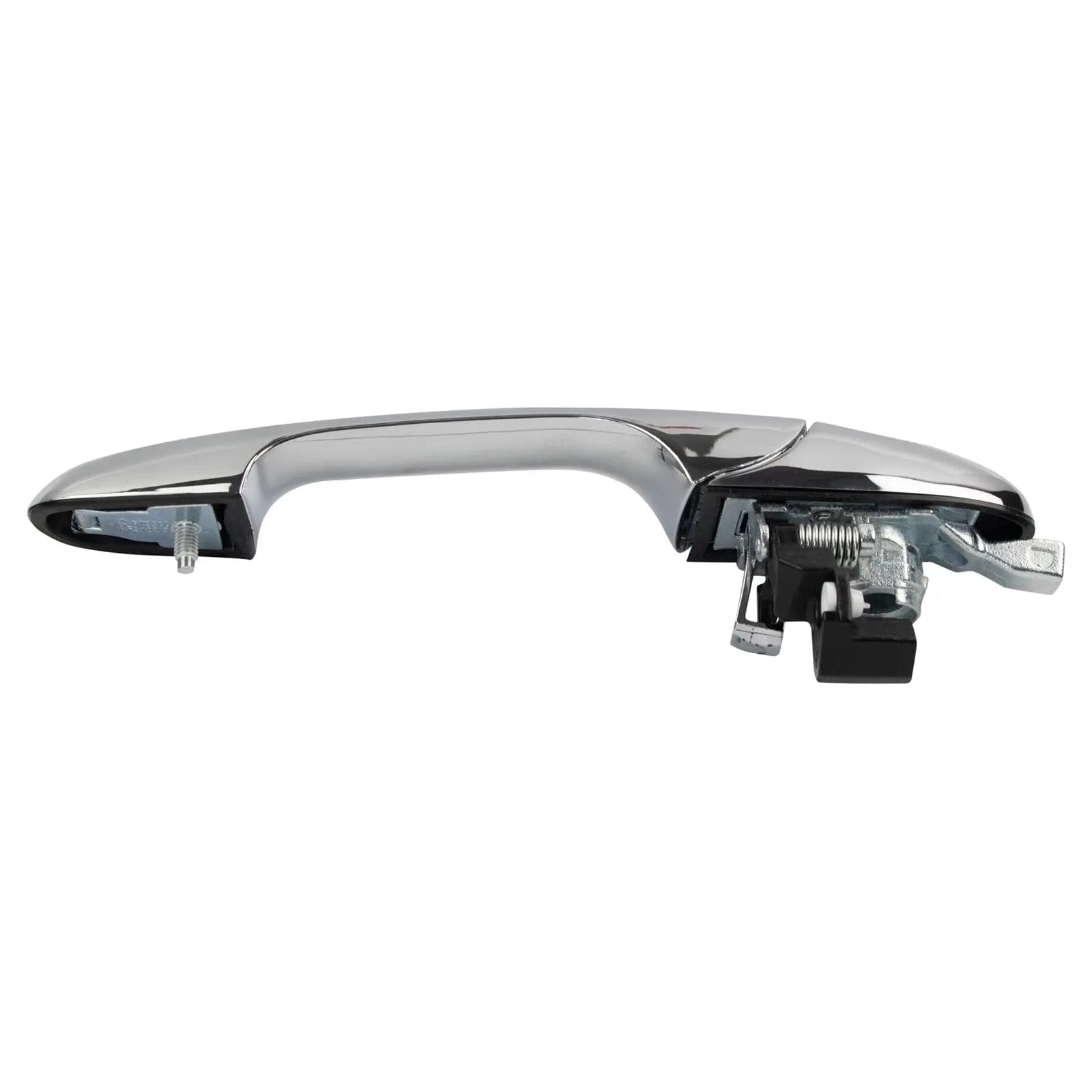 Black ABS plastic Fiat 500 car door handle replacement part showing dimensions