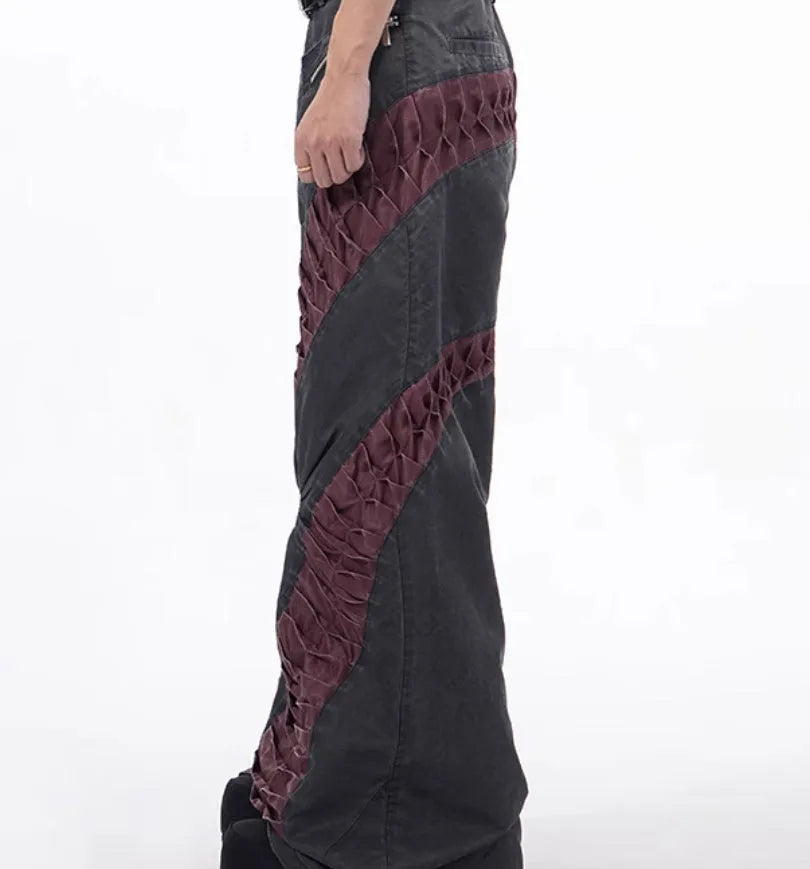 Retro three-dimensional keel casual sports pants in grey with straight hem design