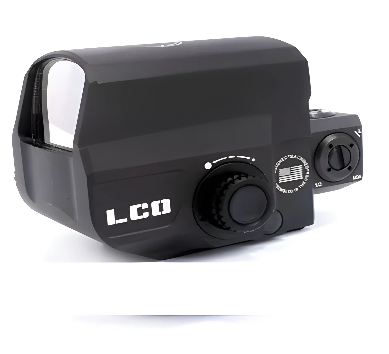 LCO tactical red dot reflex sight with a 20mm rail mount on an aluminium housing