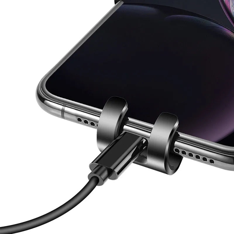 Black S4 ABS car air vent mobile phone holder for 4-6.4 inch devices.