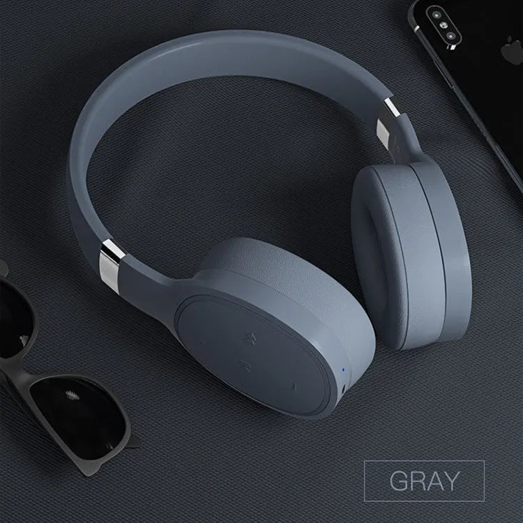 Wireless Bluetooth headset in black colour with over-ear design and adjustable headband