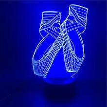 3D acrylic ballet dancer LED night light with remote control on an ABS base, showing colourful illumination.