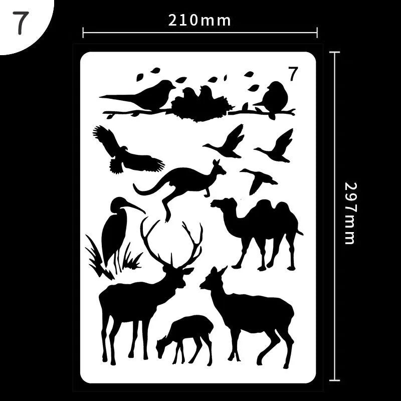 White plastic drawing stencil templates for art and craft projects