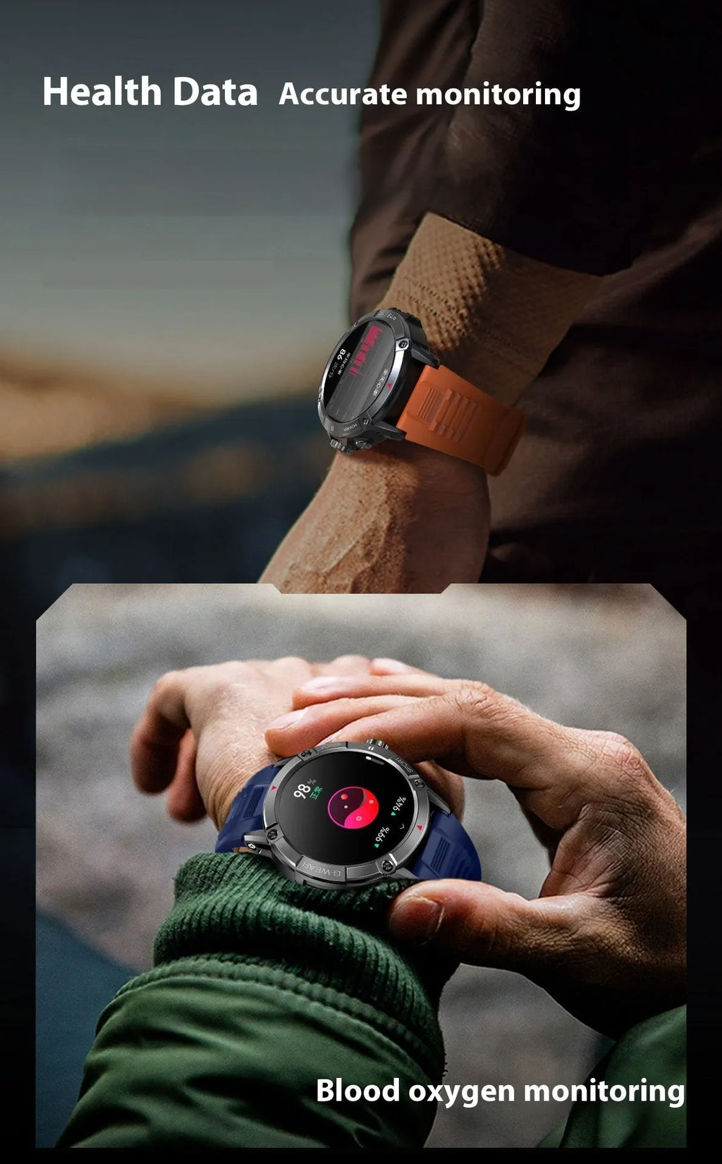 Bluetooth calling smart watch with TFT screen heart rate blood pressure oxygen monitoring sports bracelet black