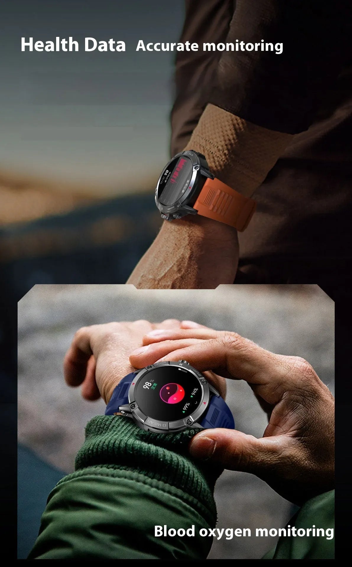 Bluetooth calling smart watch with TFT screen heart rate blood pressure oxygen monitoring sports bracelet black