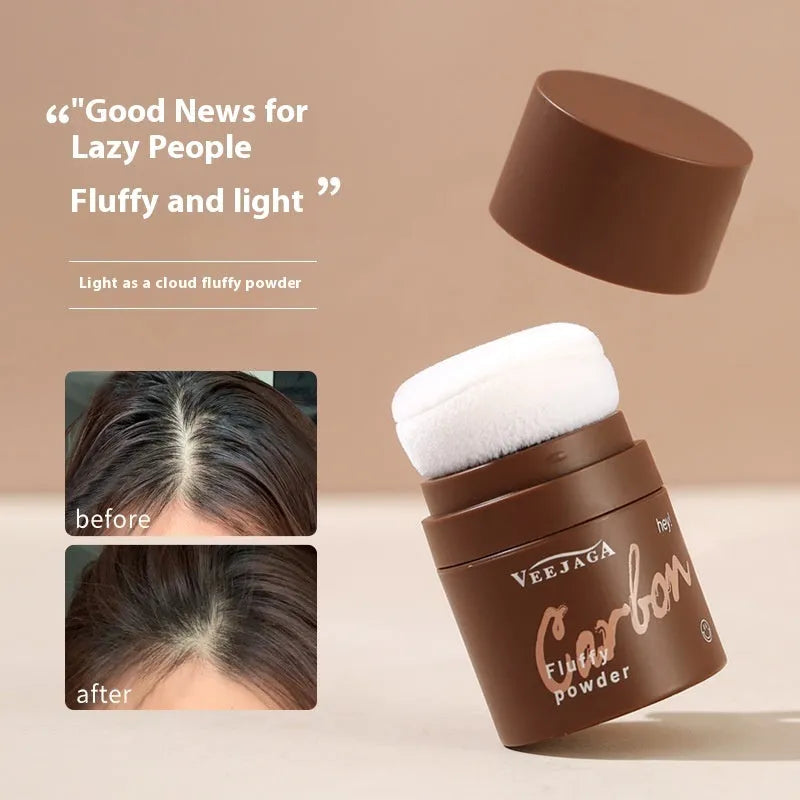 Mattifying face powder container showing natural transparent and brown shade options for oil control