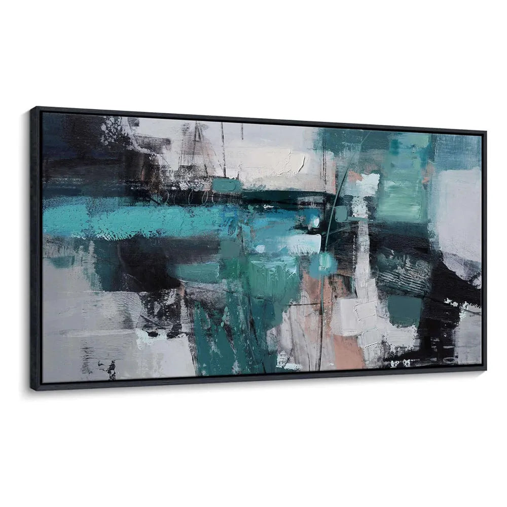 Handmade oil painting abstract canvas wall art horizontal modern mural no frame