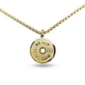 Stainless steel geometric barbell disk necklace with polished finish and chain options