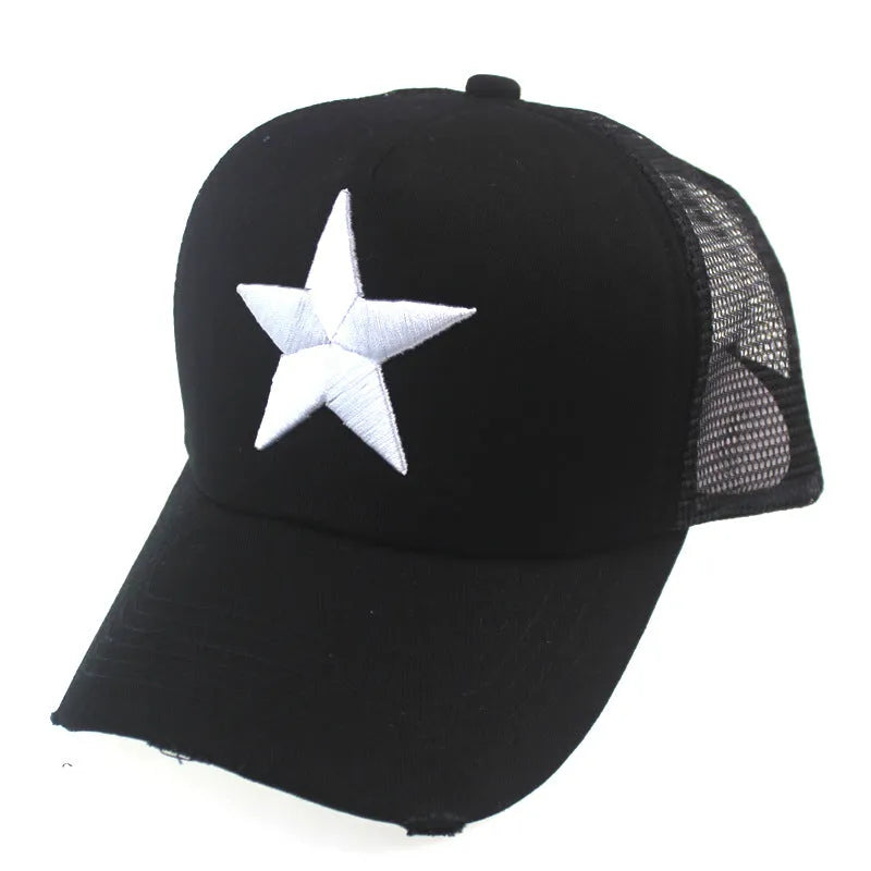 Camouflage cotton baseball cap with bell-shaped top and long curved brim