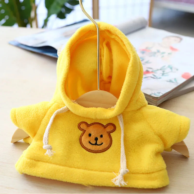 Blue hooded dog sweater shown on a mannequin, a pet clothing item available in 23cm and 42cm sizes.