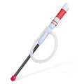 Blue manual siphon transfer pump for fuel oil gasoline and liquid handling