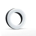 Black selfie ring light with adjustable brightness for mobile phone photography