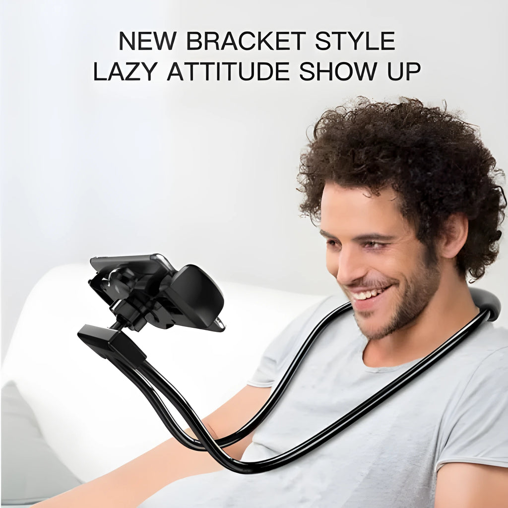 Baseus flexible mobile phone holder showing 360-degree rotation with shockproof bubble support for 4-10 inch devices