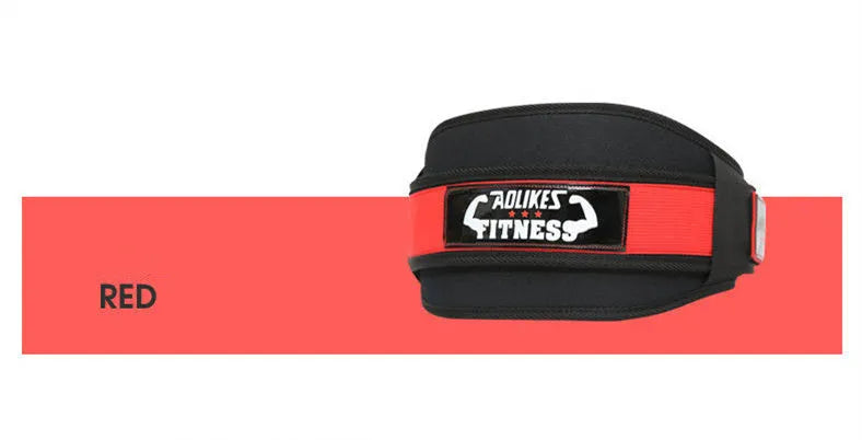 Nylon fitness weightlifting waistband in black red or yellow for adult gym use