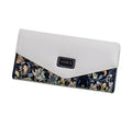 PU leather three-fold buckle wallet in black, blue, green, melon red, or violet colour