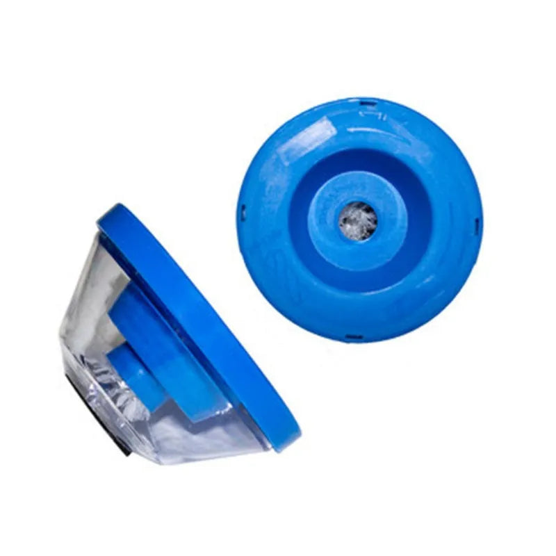 Blue bowl-shaped electric hammer dust cover for drilling, showing non-slip sponge and dimensions 88x50x44mm.