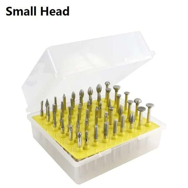 Alloy diamond grinding head set with elliptical cone shape for glass and stone polishing