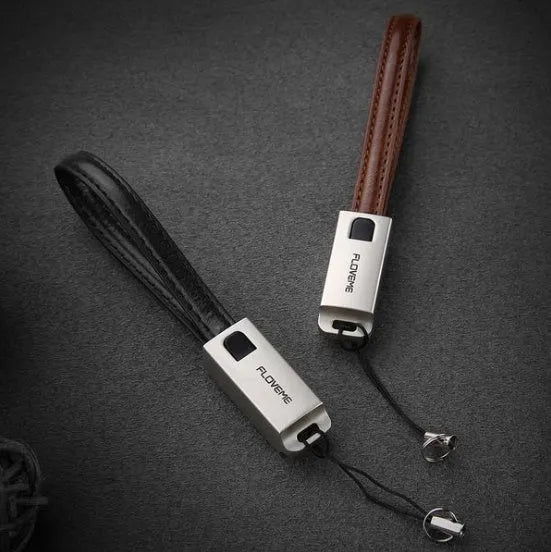 20cm leather USB C to Lightning iPhone charging cable in three colours