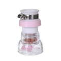 Universal rotating water filter for kitchen faucet with blue colour and 360 degree spray head