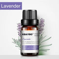 Set of six 10ml glass bottles of botanical aromatherapy essential oils in Lavender, Lemongrass, Tea Tree, Peppermint, Rosemary, and Orange