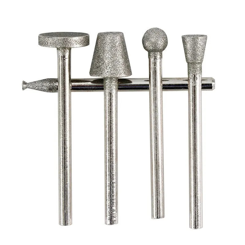 Alloy diamond grinding head set with elliptical cone shape for glass and stone polishing