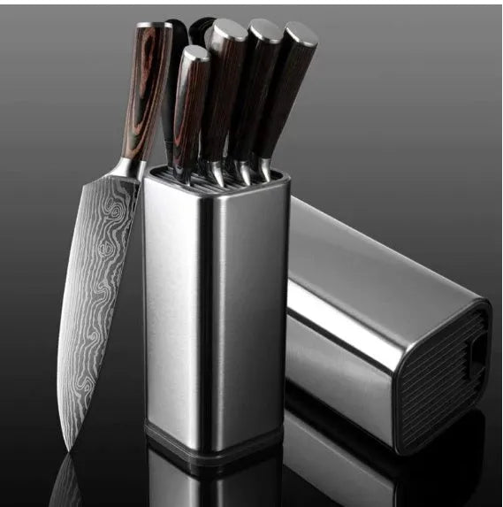 Stainless steel kitchen tool organiser with detachable drainage base in black or white