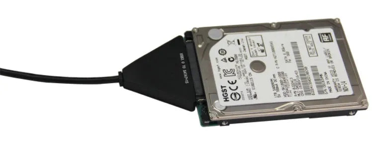 Black USB 3.0 to SATA 7+15 pin adapter cable for connecting hard drives externally to computer USB ports
