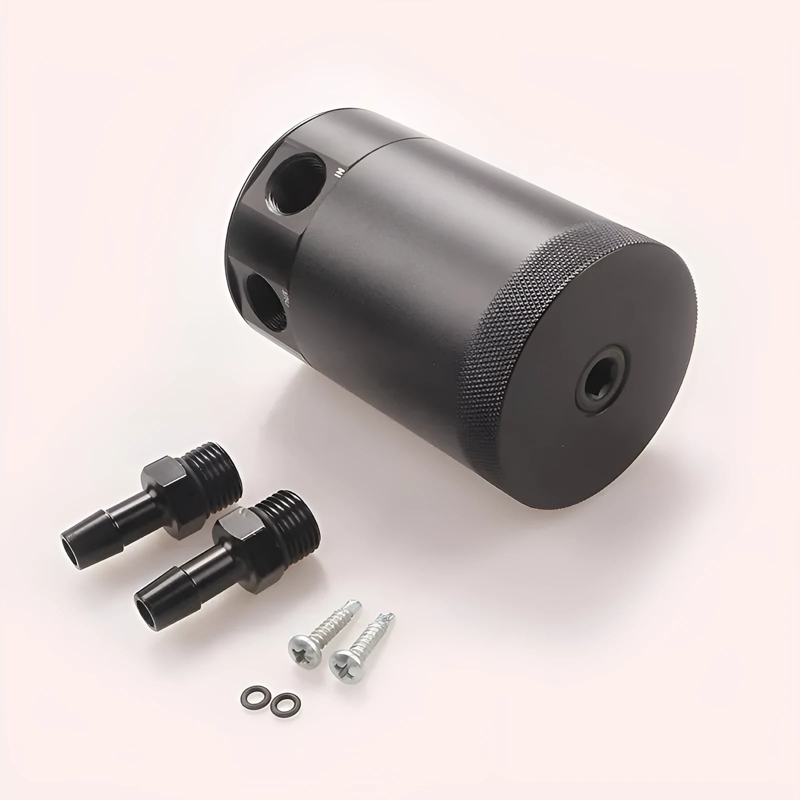 Aluminium automotive oil pot with oil-free valve and two-hole design