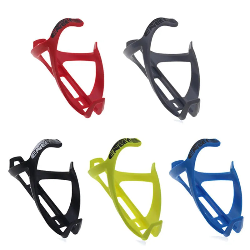 Mountain bike water bottle cage in fluorescent yellow made from tough TPR plastic