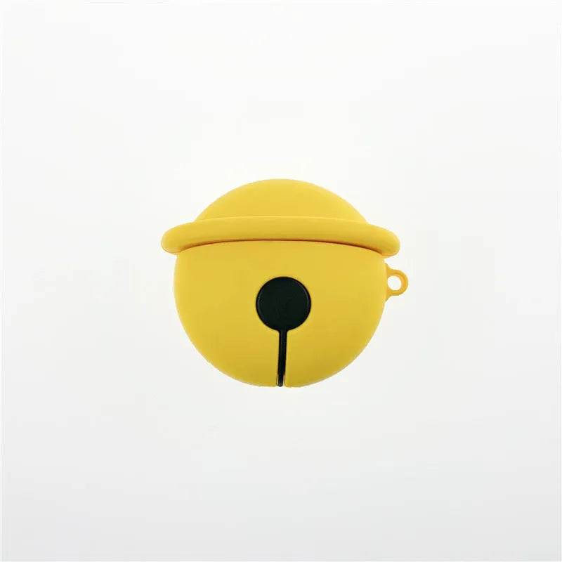 Bright yellow silicone case for AirPods 1 and 2 generation with bell-shaped design