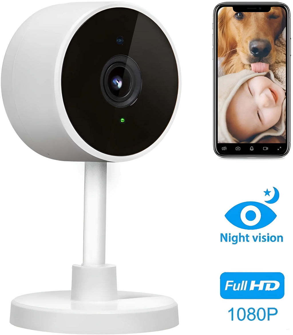 White FLASH FISH WiFi security camera with gun design and intelligent network alarm system