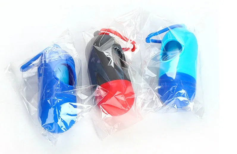 Six different coloured dog poop bags for pet waste cleanup measuring 22.5x30cm