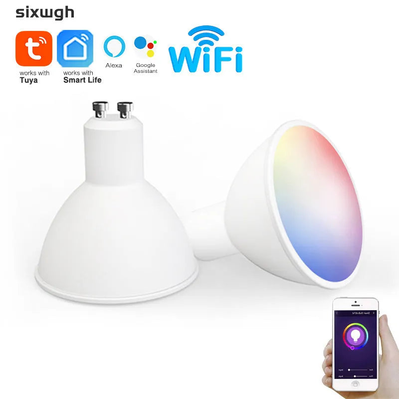 GU10 smart LED spotlight with WiFi and voice control in compact 50mm design