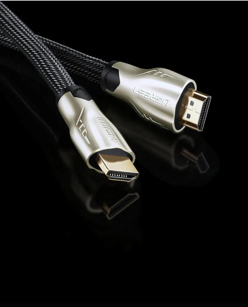 HDMI cable with gold connectors showing length options from 0.5 to 5 metres