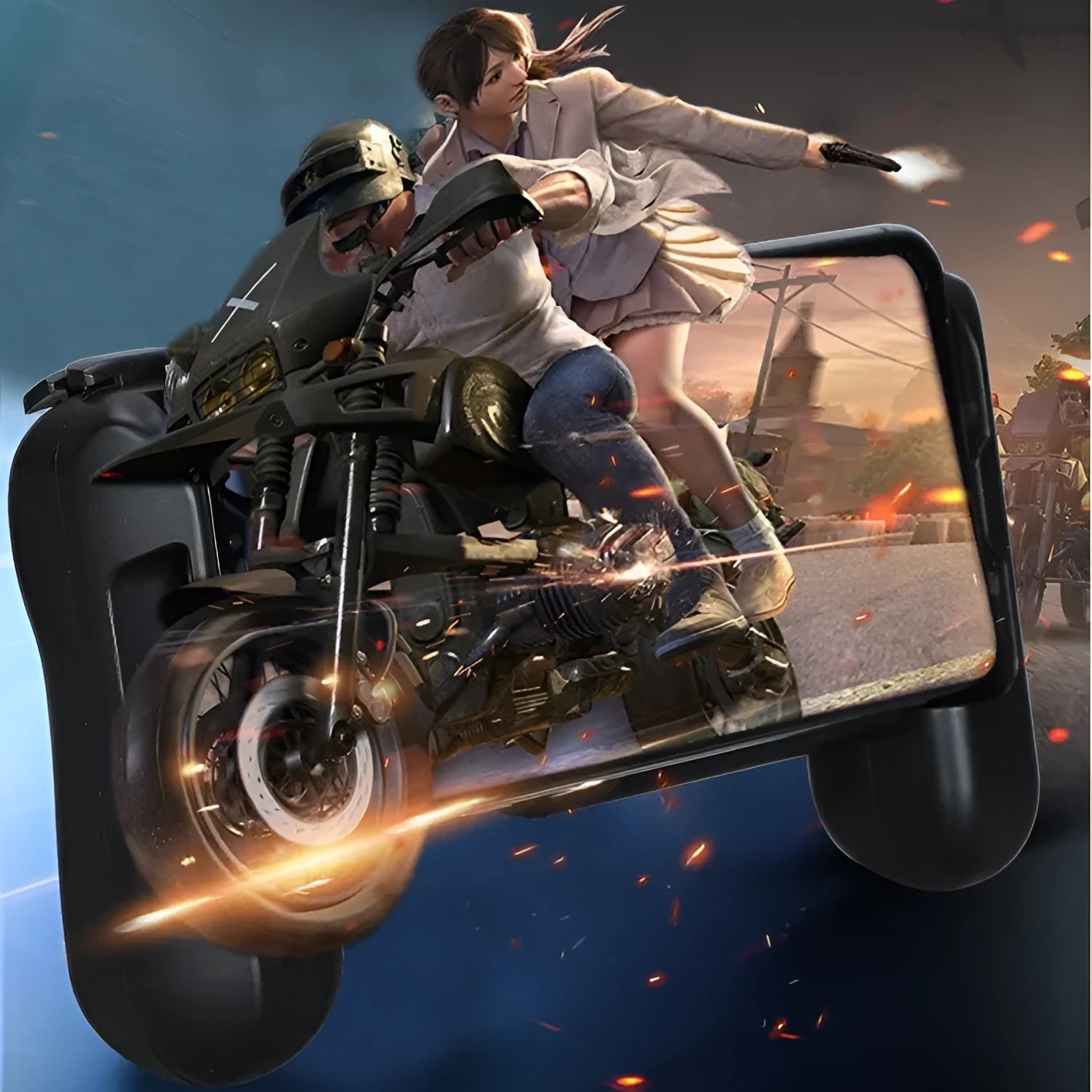Black Bluetooth gaming controller with cooling system for Apple iPhone compatibility