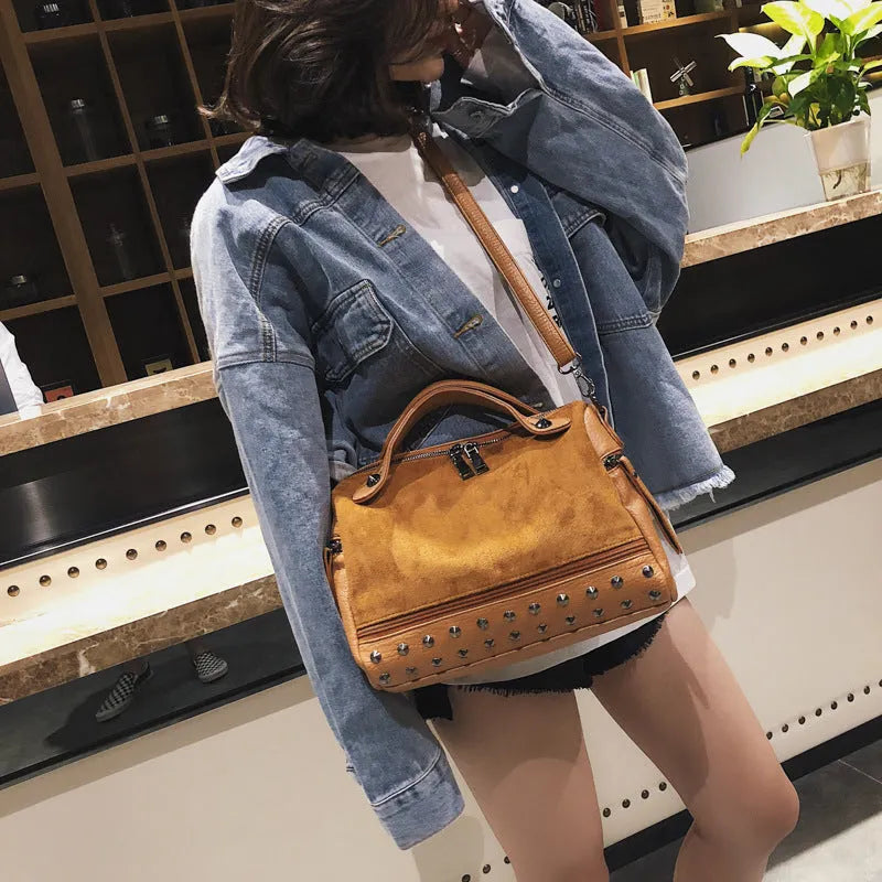 Women's large soft PU leather tote shoulder bag with zipper closure in neutral colour options