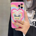 Blue TPU silicone phone case with butterfly stand for iPhone