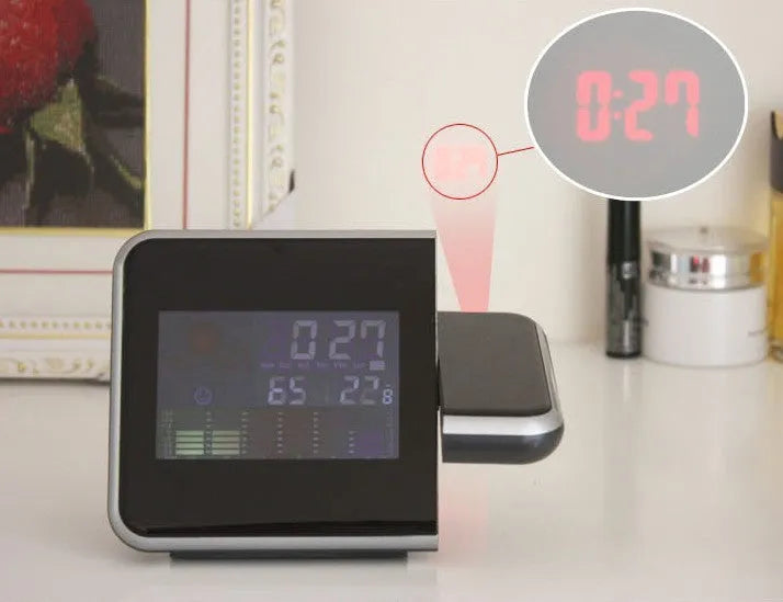 Home electronic clock plastic 16 by 6 by 12 cm digital desk clock with USB port black finish