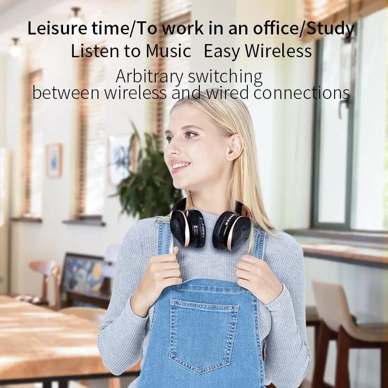 HobbyLane Bluetooth headset with 40mm driver in Black colour option on white background