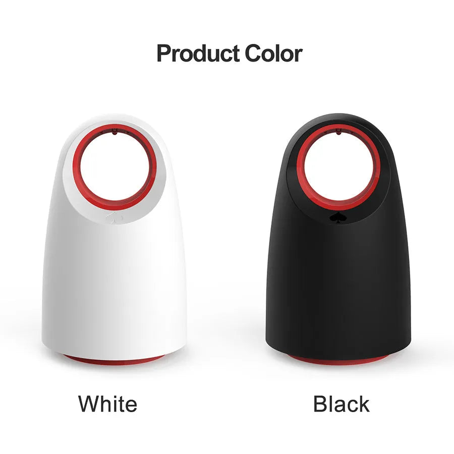 Black or white household silent mosquito killer with USB cable, measuring 12x12x21.5cm