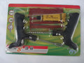 Vacuum tyre repair tool kit with probe, pin, glue, and rubber strips for motorbike and car puncture repair.