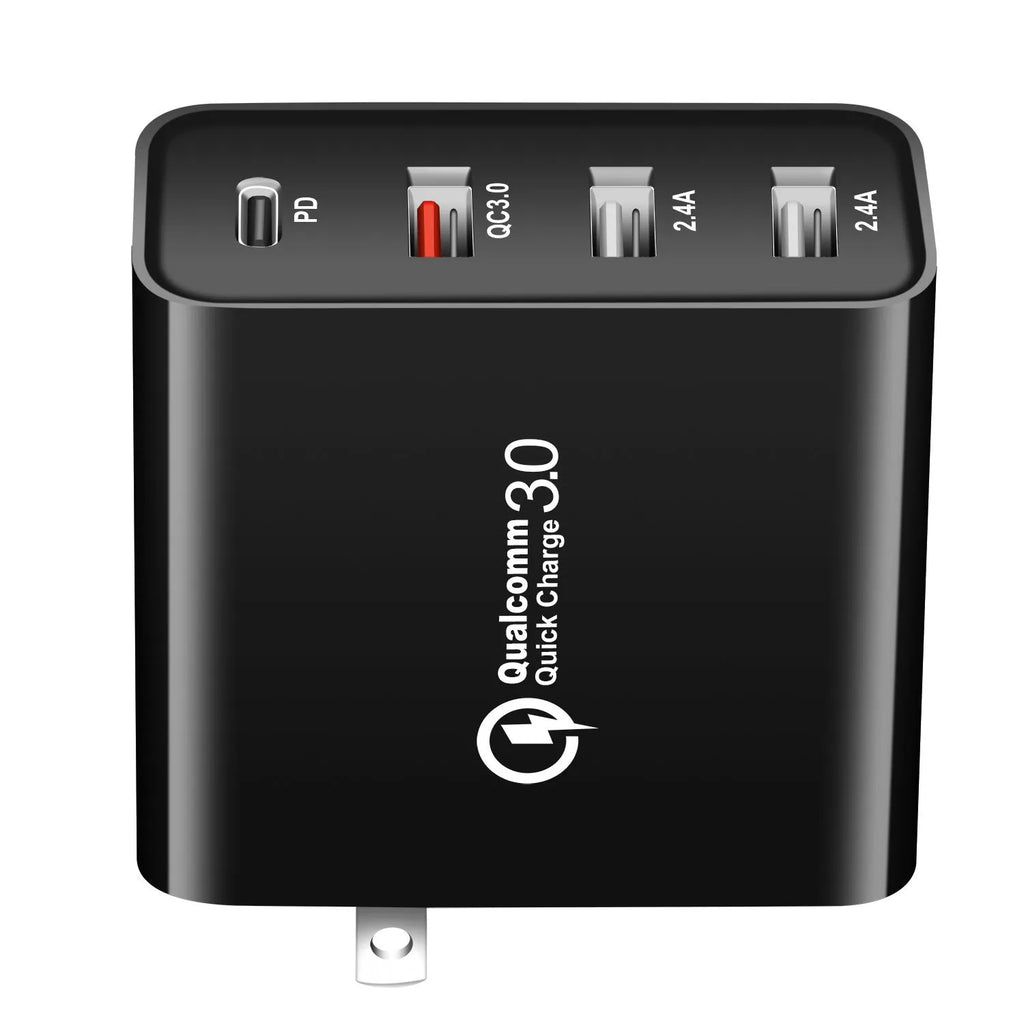 48wpd four-port USB-C fast charger with Power Delivery and indication lights