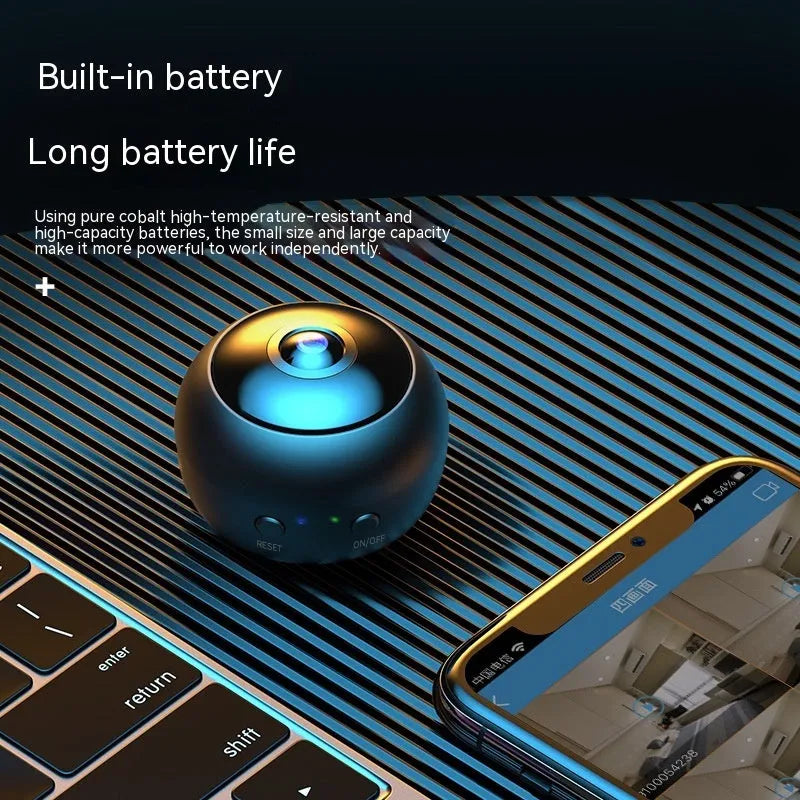 1080p wireless WiFi security camera with ABS plastic housing and 3.6 degree lens