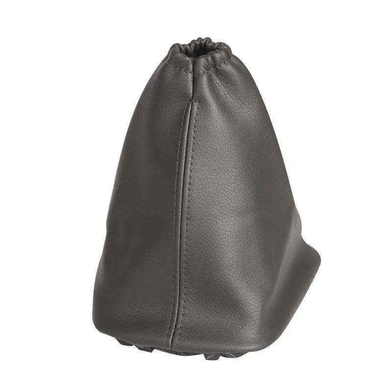 Black genuine leather Toyota Corolla gear shift dust cover showing dimensions