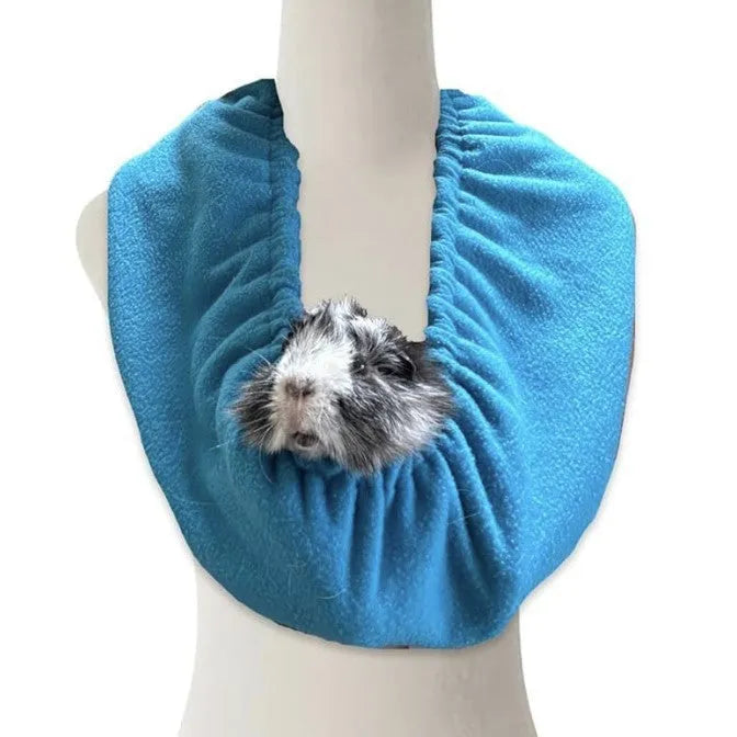 Small animal portable scarf in red, blue, and black for outdoor warmth