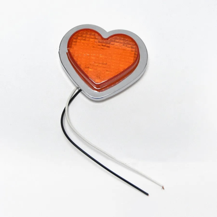 Japanese-style heart-shaped 12V automotive LED sidelight for fender mounting in multiple colour options