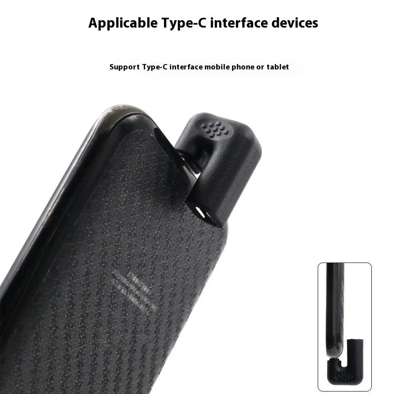 Plastic U-bend adapter extension cable with 4-piece adapter set for mobile devices